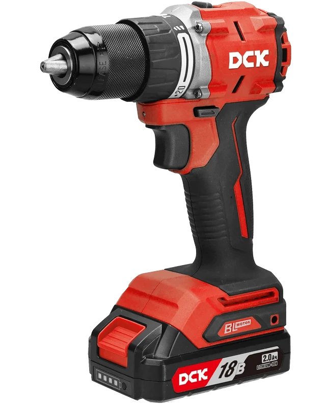 DCK Дрель-шуруповерт аккум бесщеточная KDJZ2060 18В, 2*2а/ч, 60нм, кейс (фото 1)