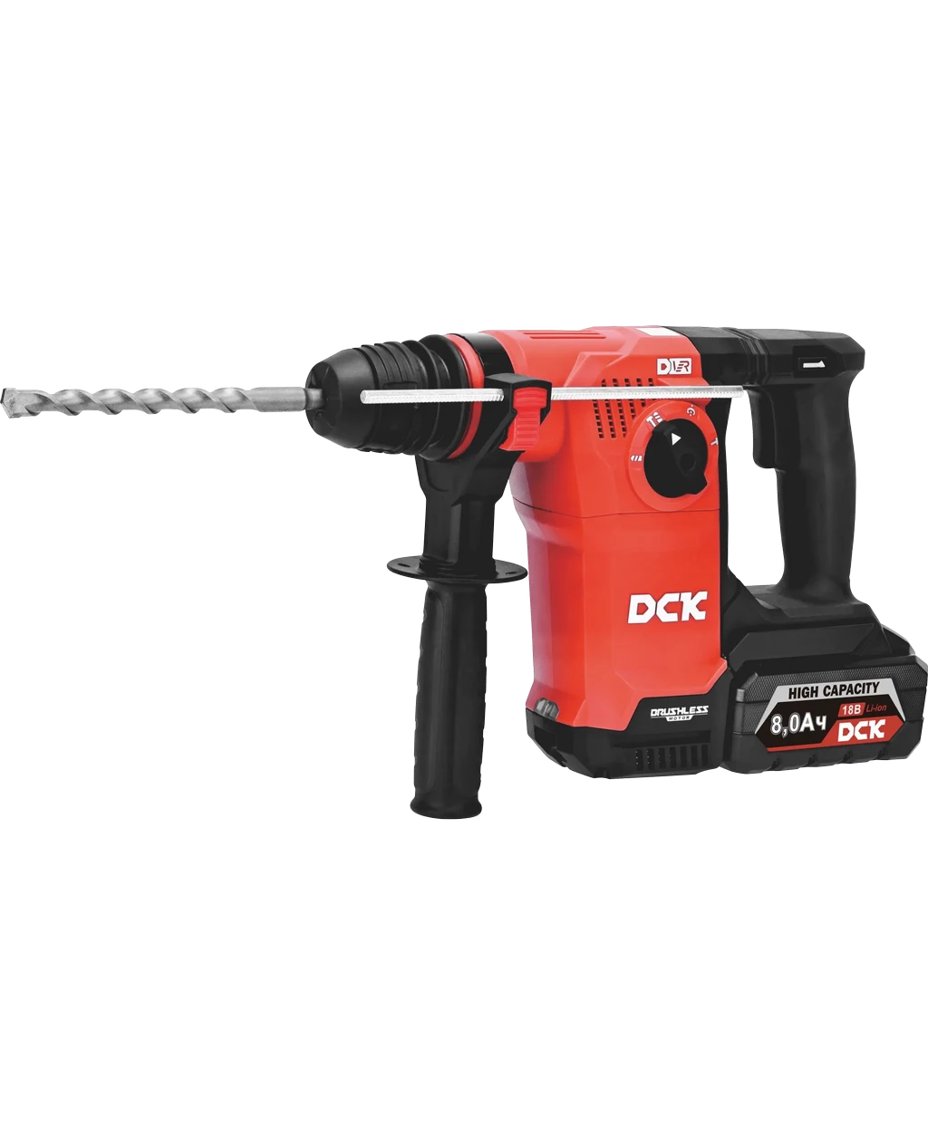 DCK Перфоратор аккумуляторный бесщеточный KRH20V-26, 18В, 2,8Дж, 2*6А/ч с пылесосом (фото 1)